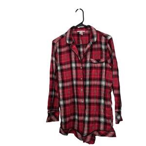 Victoria’s Secret Womens S Romper One Piece Pajamas Shorts Red White Plaid